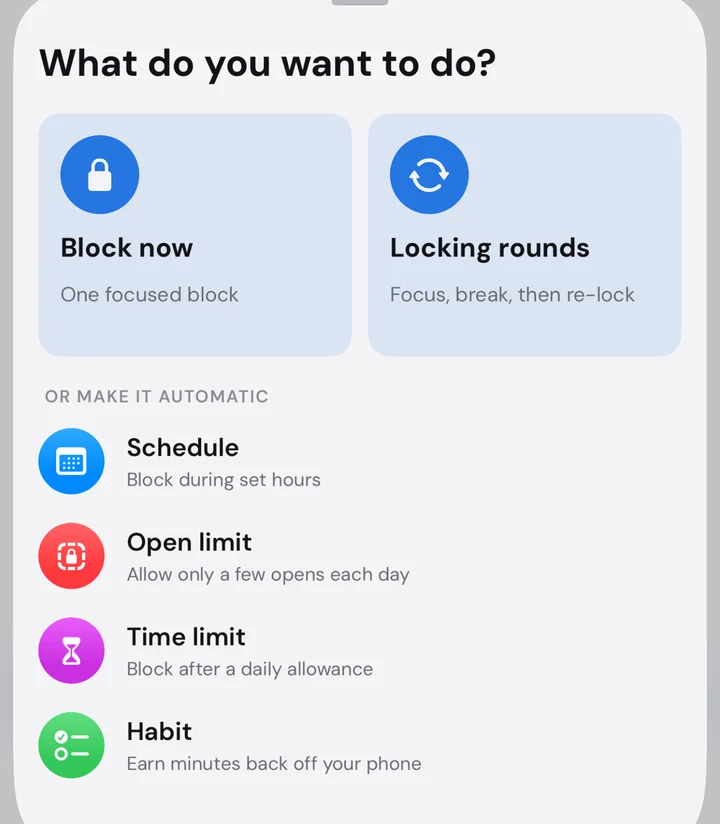 Choosing how to block